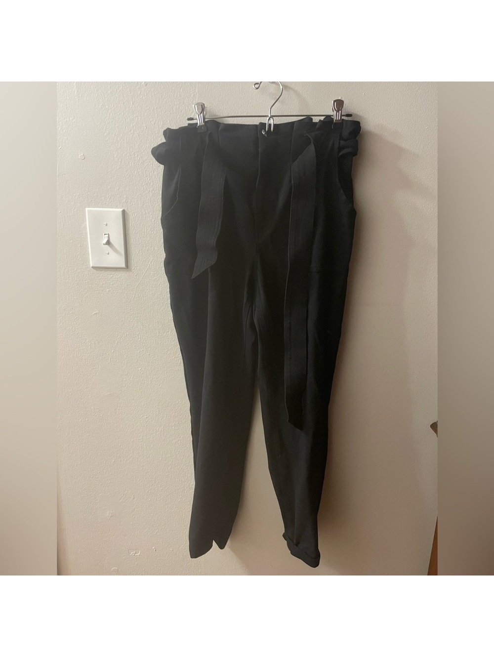 Juniors SO size 15 Black High-Waisted Trousers Tie Belt Tote11